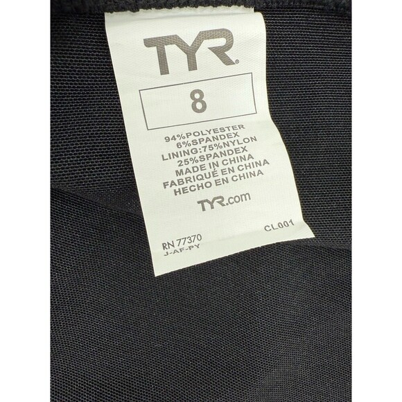 TYR Swimwear Womens Black Stretch Solid Twisted Bra Tankini Top & Bottoms Size 8 - Picture 7 of 9